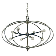 Framburg - 4949 PN/MBLACK - Eight Light Chandelier - Orbit - Polished Nickel with Matte Black Accents