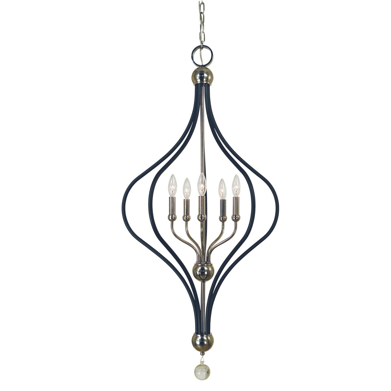 Framburg - 4950 PN/MBLACK - Five Light Chandelier - Boulevard - Polished Nickel w/Matte Black