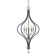 Framburg - 4950 PN/MBLACK - Five Light Chandelier - Boulevard - Polished Nickel w/Matte Black