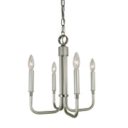 Framburg - 4954 SP/PN - Four Light Chandelier - Lara - Satin Pewter w/Polished Nickel