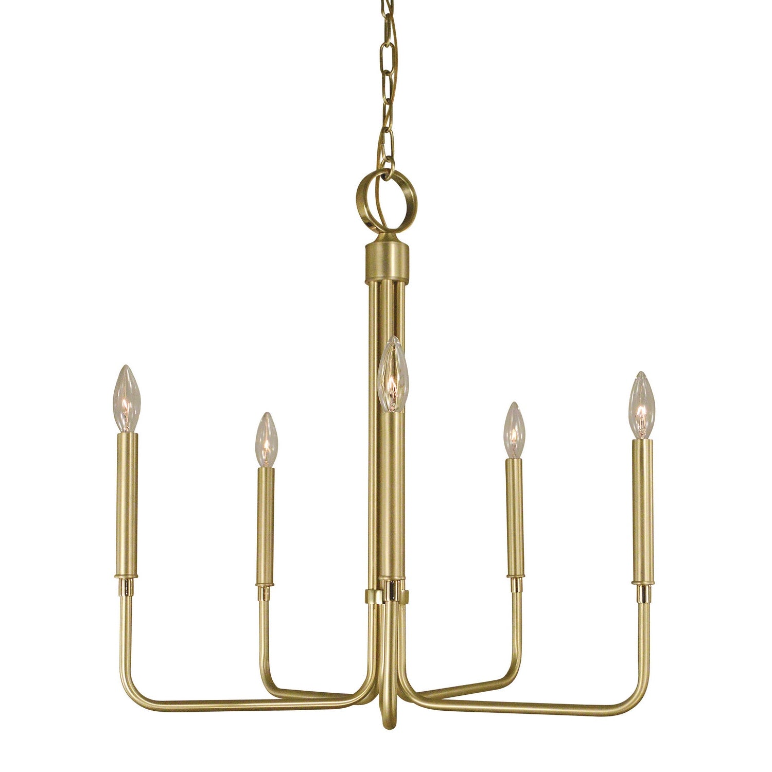 Framburg - 4955 SB/PB - Five Light Chandelier - Lara - Satin Brass w/Polished Brass