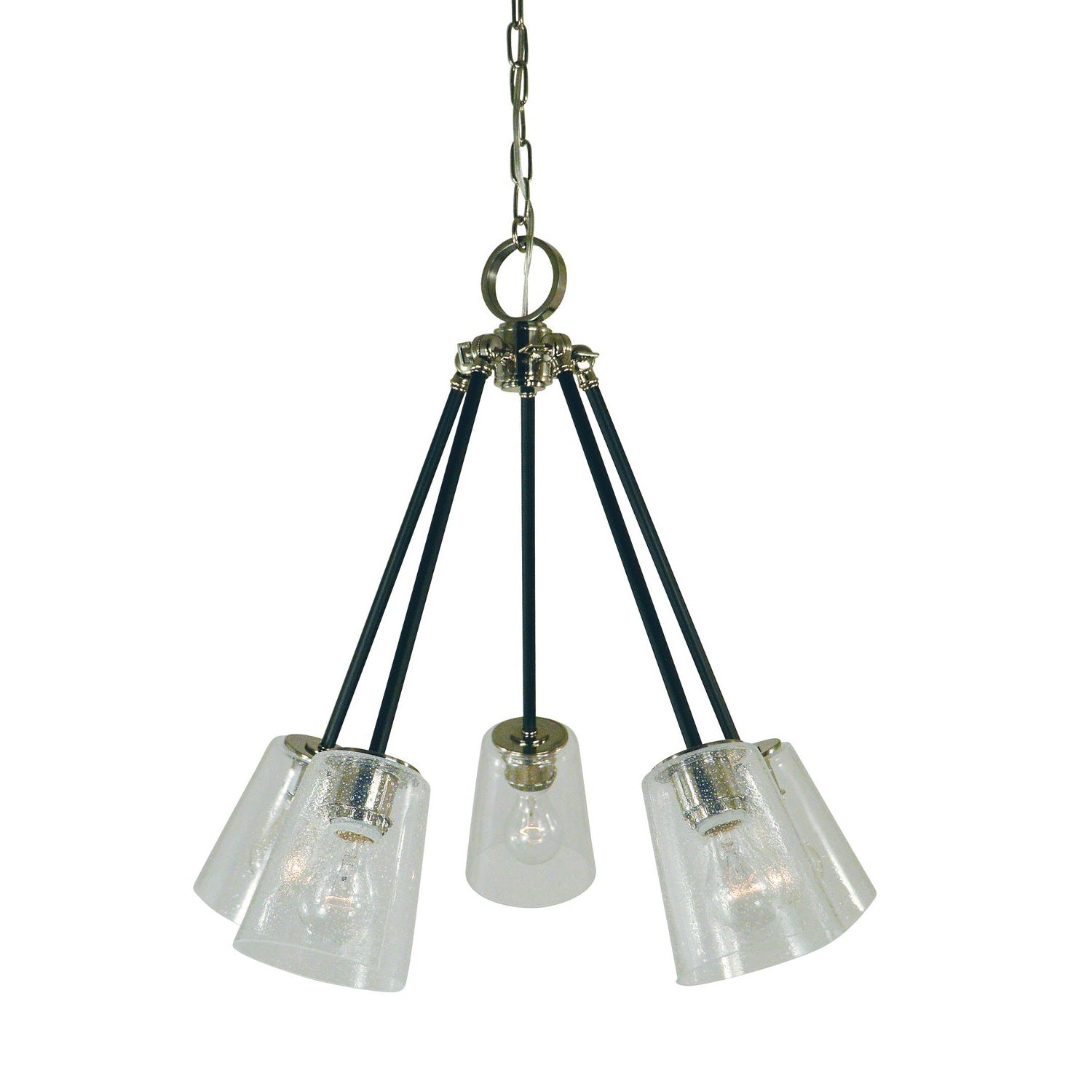 Framburg - 4999 PN/MBLACK - Five Light Chandelier - Felix - Polished Nickel w/Matte Black