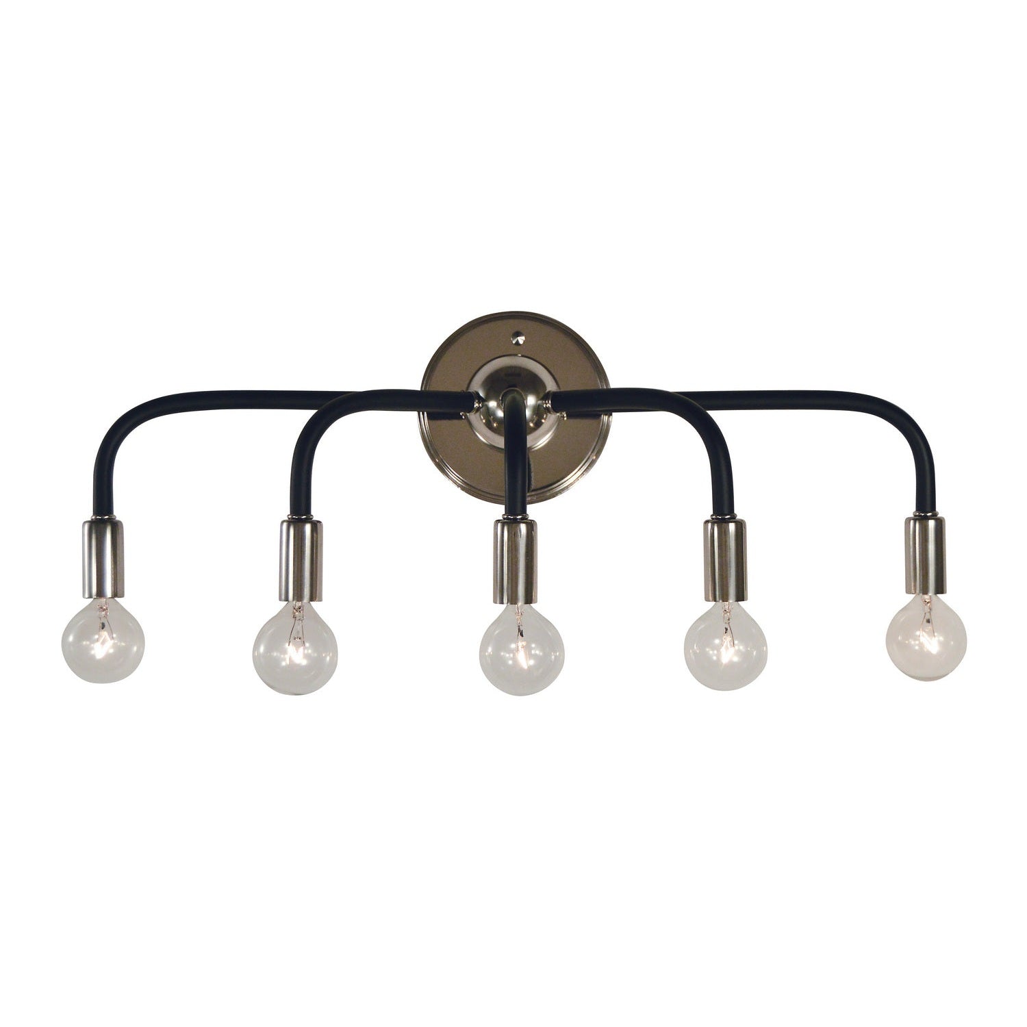 Framburg - 5005 PN/MBLACK - Five Light Wall Sconce - Candide - Polished Nickel w/Matte Black