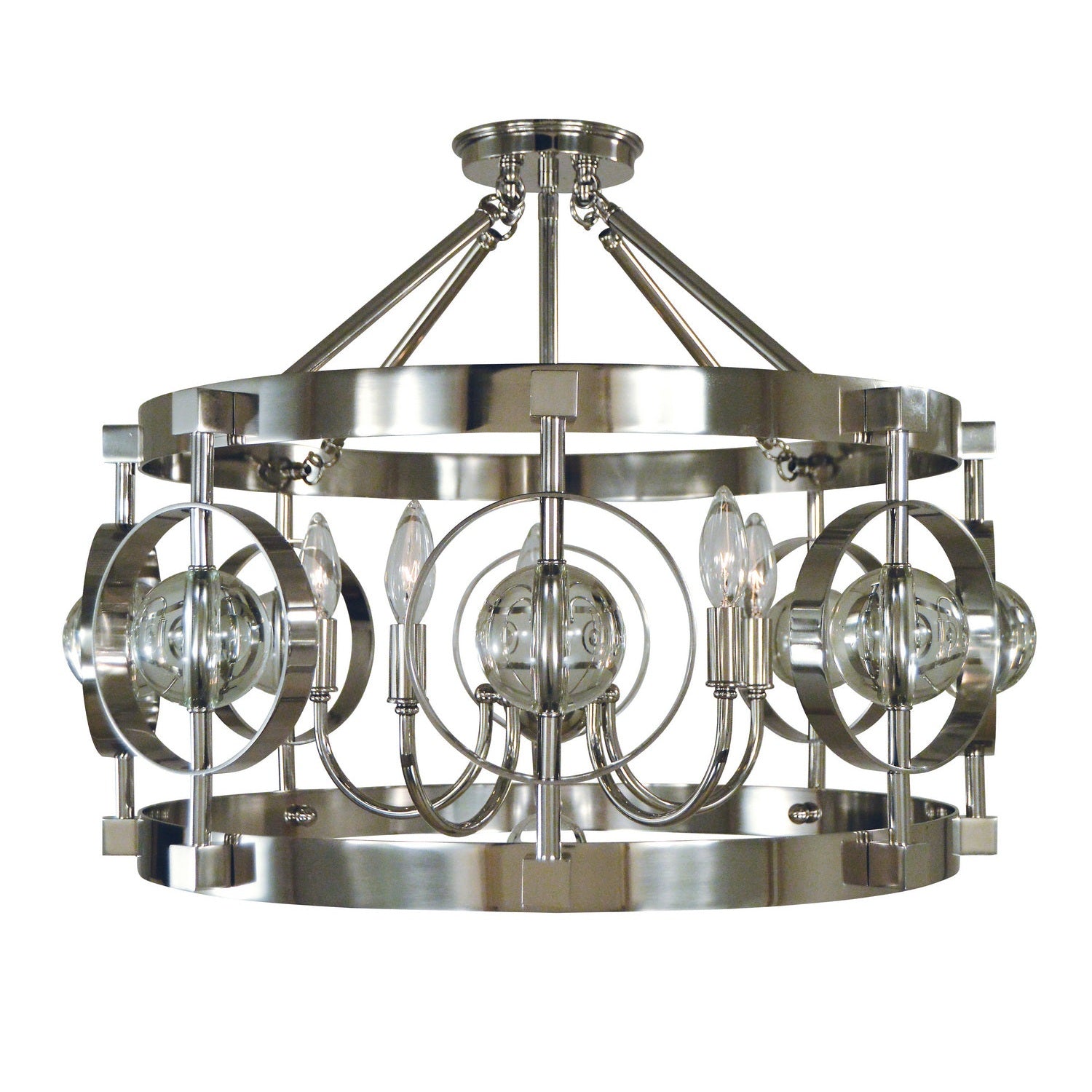 Framburg - 5030 PN - Five Light Flush / Semi-Flush Mount - Ephemeris - Polished Nickel