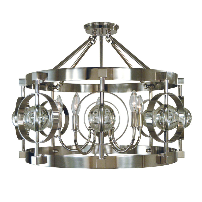 Framburg - 5030 PN - Five Light Flush / Semi-Flush Mount - Ephemeris - Polished Nickel
