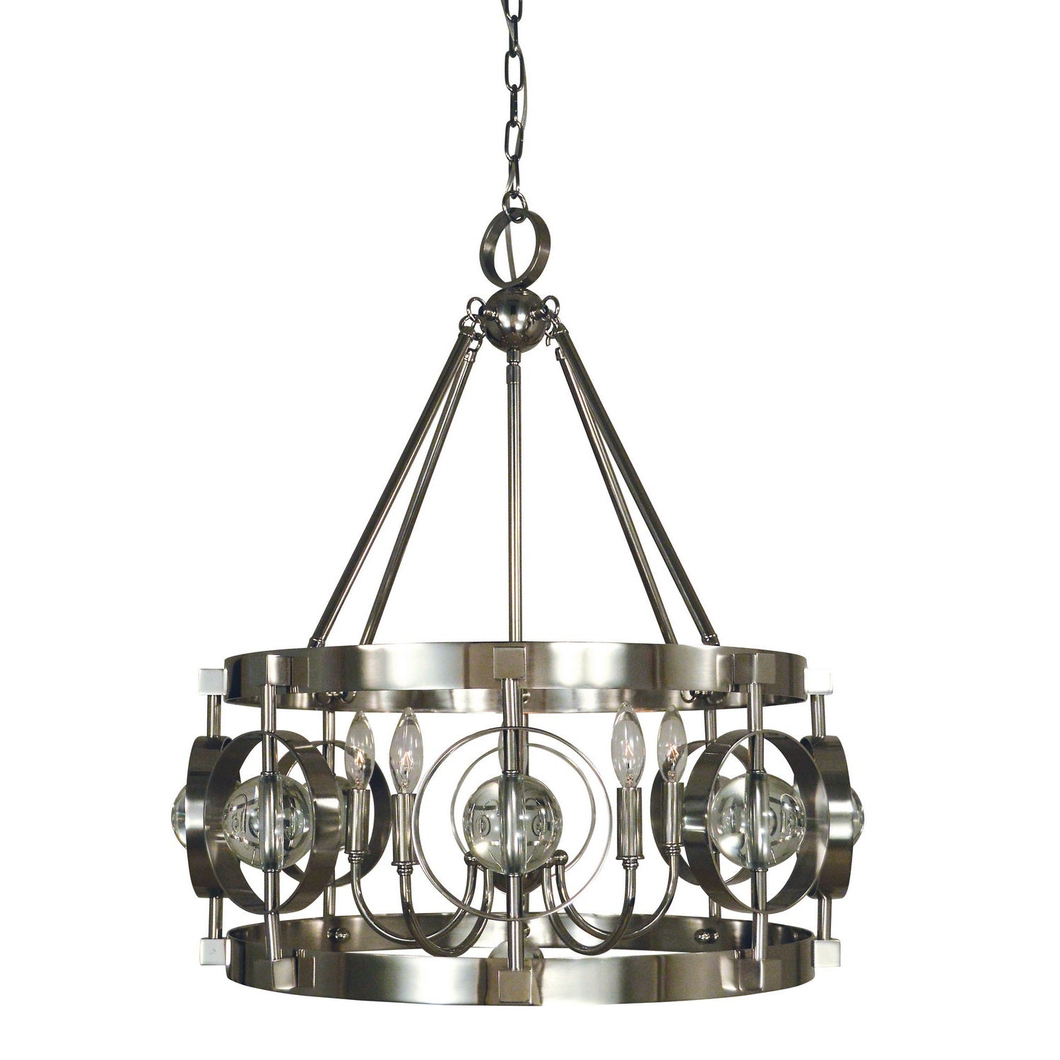 Framburg - 5035 PN - Five Light Chandelier - Ephemeris - Polished Nickel