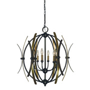 Framburg - 5055 MB/AB - Six Light Chandelier - Monique - Mahogany Bronze w/Antique Brass