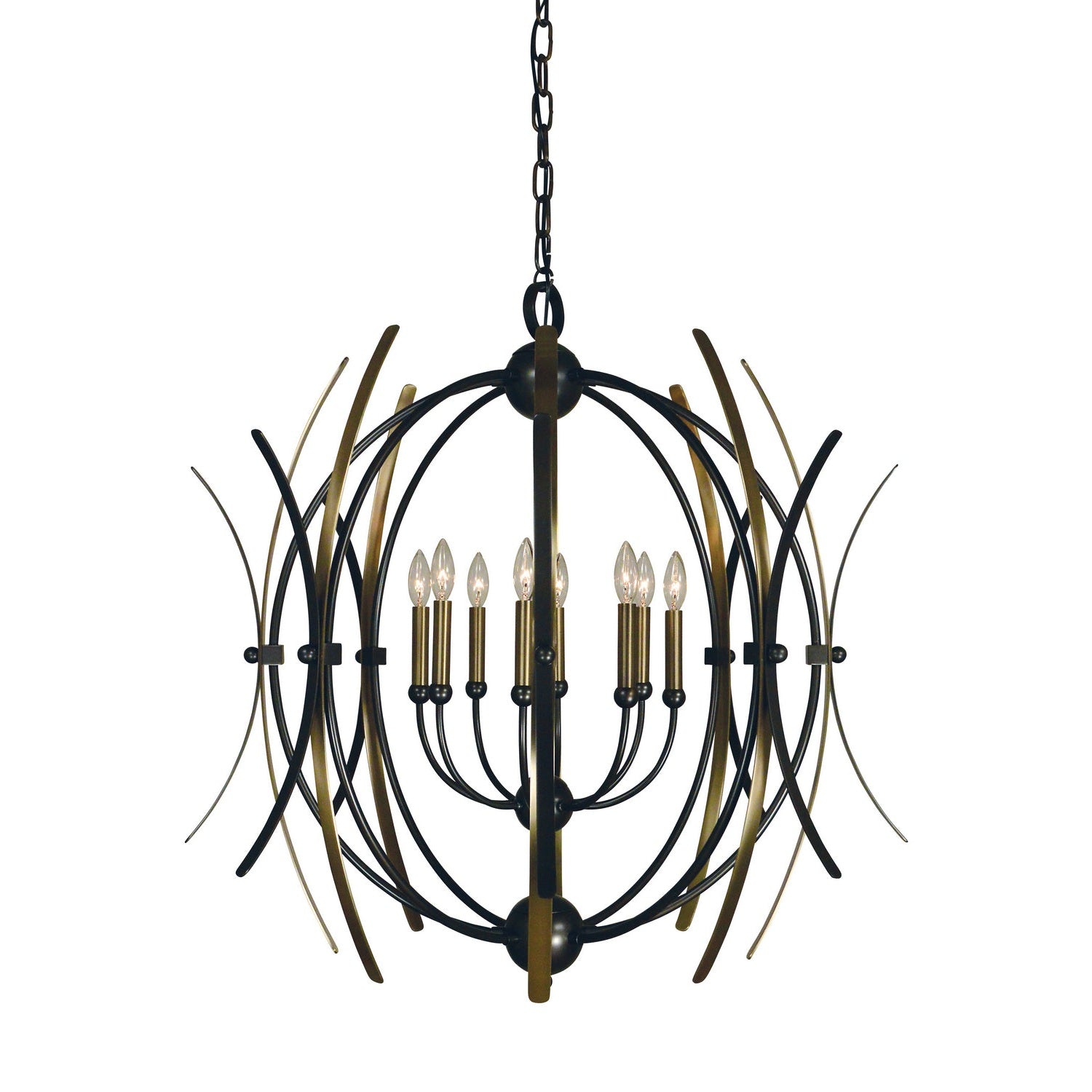 Framburg - 5058 MB/AB - Eight Light Chandelier - Monique - Mahogany Bronze w/Antique Brass