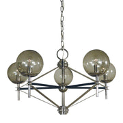 Framburg - 5065 PN/MBLACK - Five Light Chandelier - Calista - Polished Nickel w/Matte Black