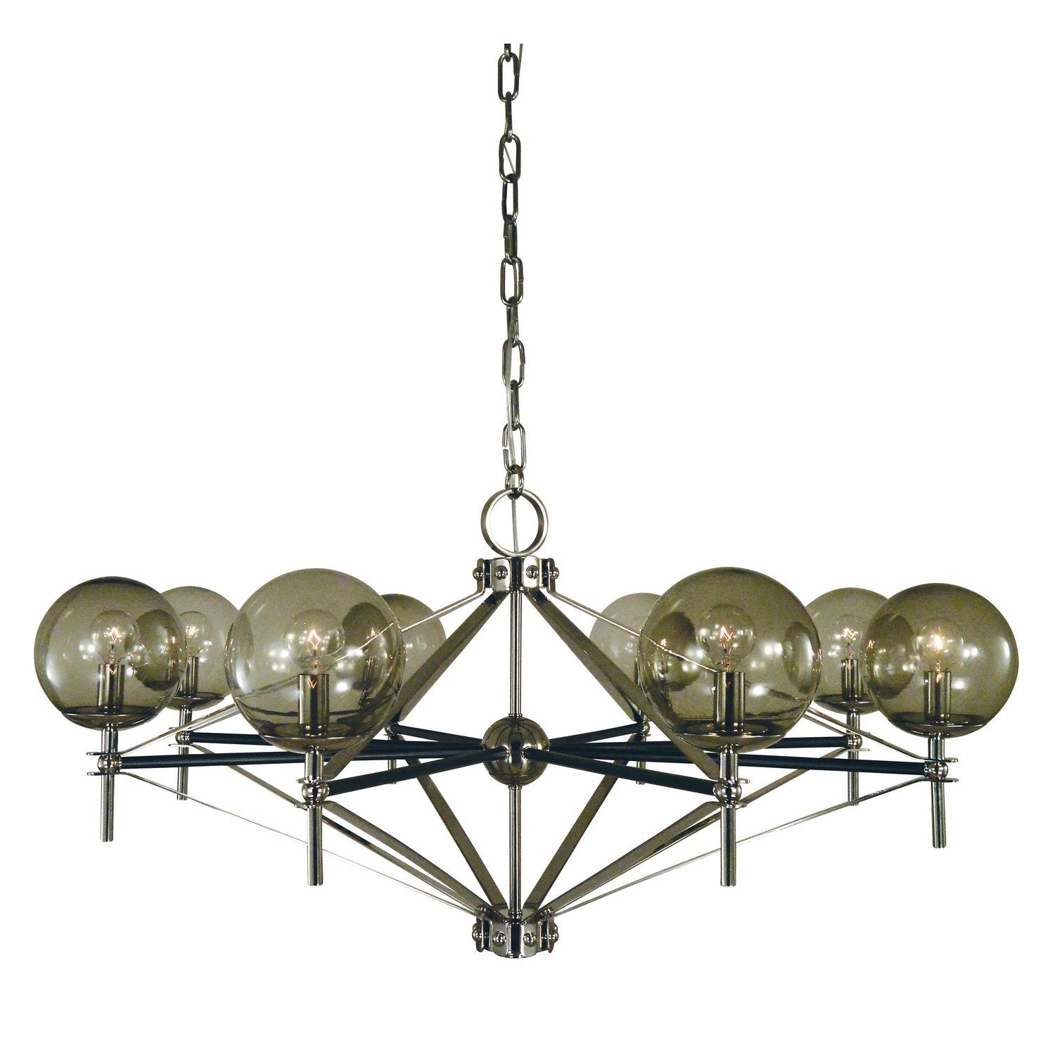 Framburg - 5068 PN/MBLACK - Eight Light Chandelier - Calista - Polished Nickel w/Matte Black