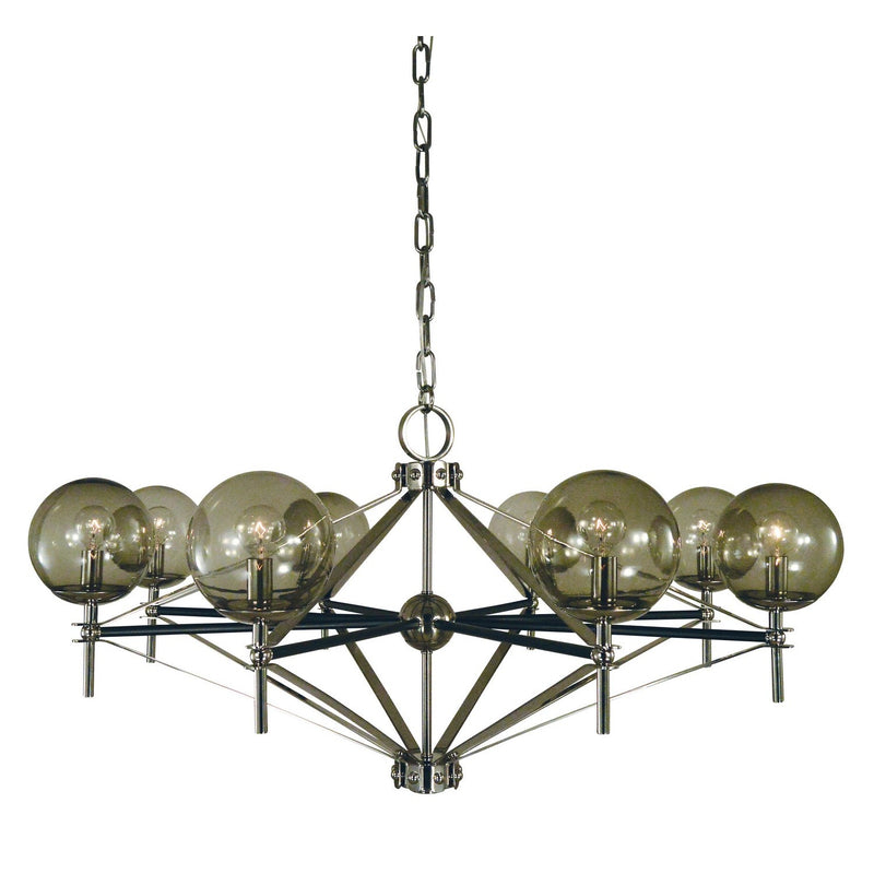 Framburg - 5068 PN/MBLACK - Eight Light Chandelier - Calista - Polished Nickel w/Matte Black