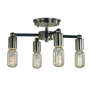 Framburg - 5080 PN/MBLACK - Four Light Flush / Semi-Flush Mount - Nebula - Polished Nickel w/Matte Black