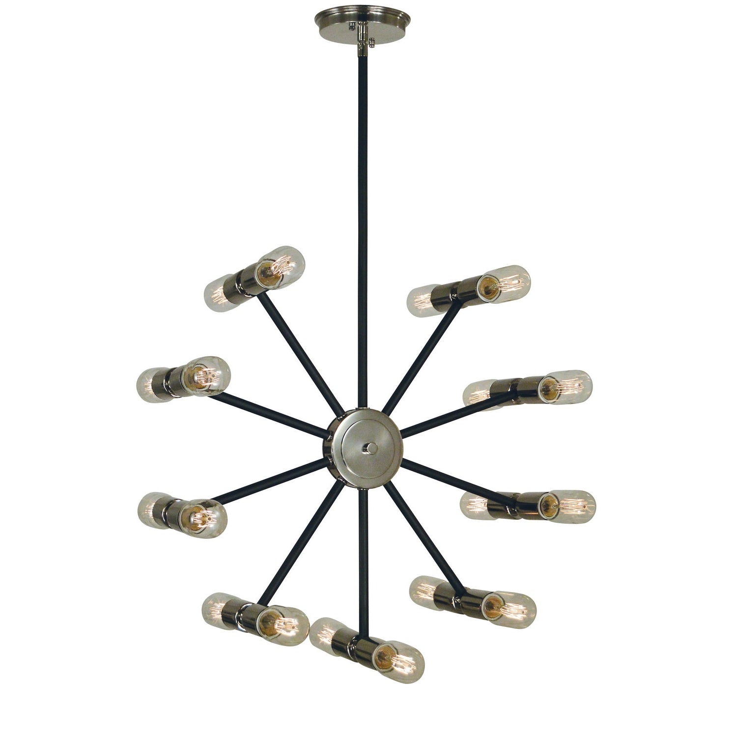 Framburg - 5086 PN/MBLACK - 18 Light Chandelier - Nebula - Polished Nickel w/Matte Black