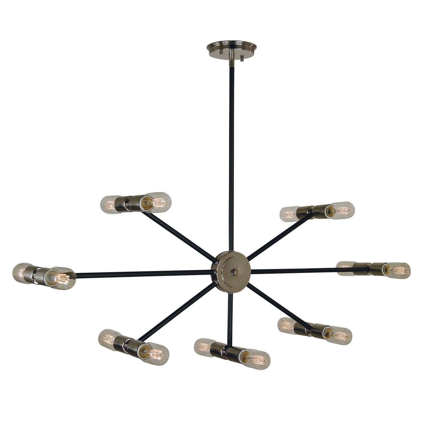 Framburg - 5088 PN/MBLACK - 14 Light Chandelier - Nebula - Polished Nickel w/Matte Black