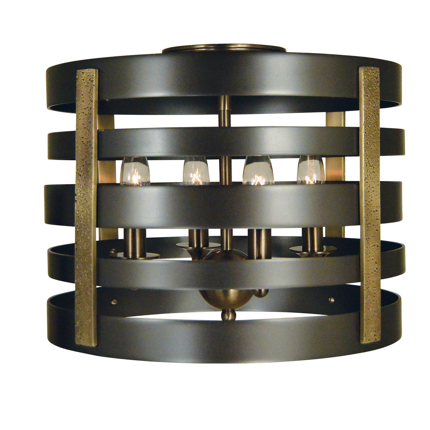 Framburg - 5090 MB/AB - Four Light Flush / Semi-Flush Mount - Pastoral - Mahogany Bronze w/Antique Brass