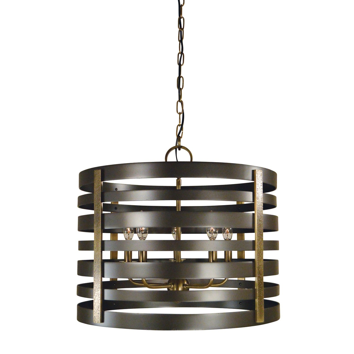 Framburg - 5095 MB/AB - Five Light Chandelier - Pastoral - Mahogany Bronze w/Antique Brass