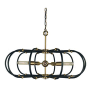 Framburg - 5105 AB/MBLACK - Five Light Chandelier - Pulsar - Antique Brass w/Matte Black