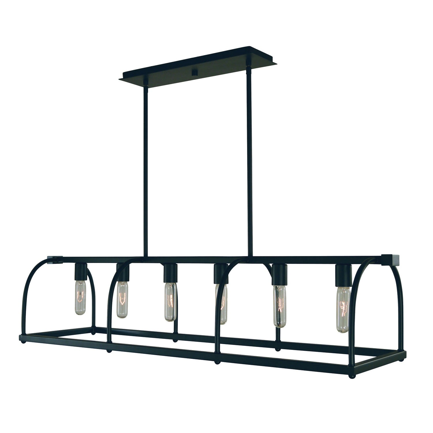 Framburg - 5476 MBLACK - Six Light Island Chandelier - Kenmare - Matte Black
