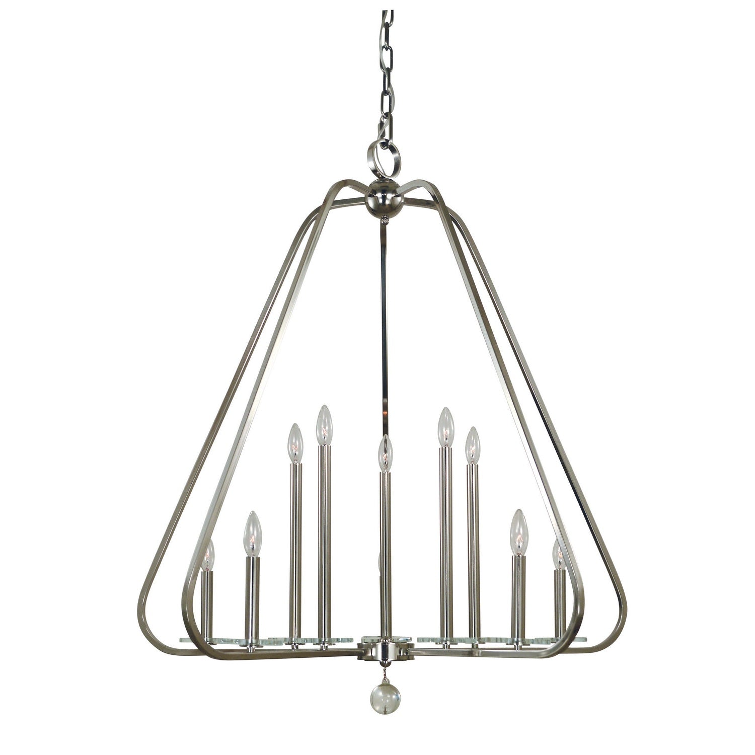 Framburg - 5510 PN - Ten Light Foyer Chandelier - Triangulum - Polished Nickel