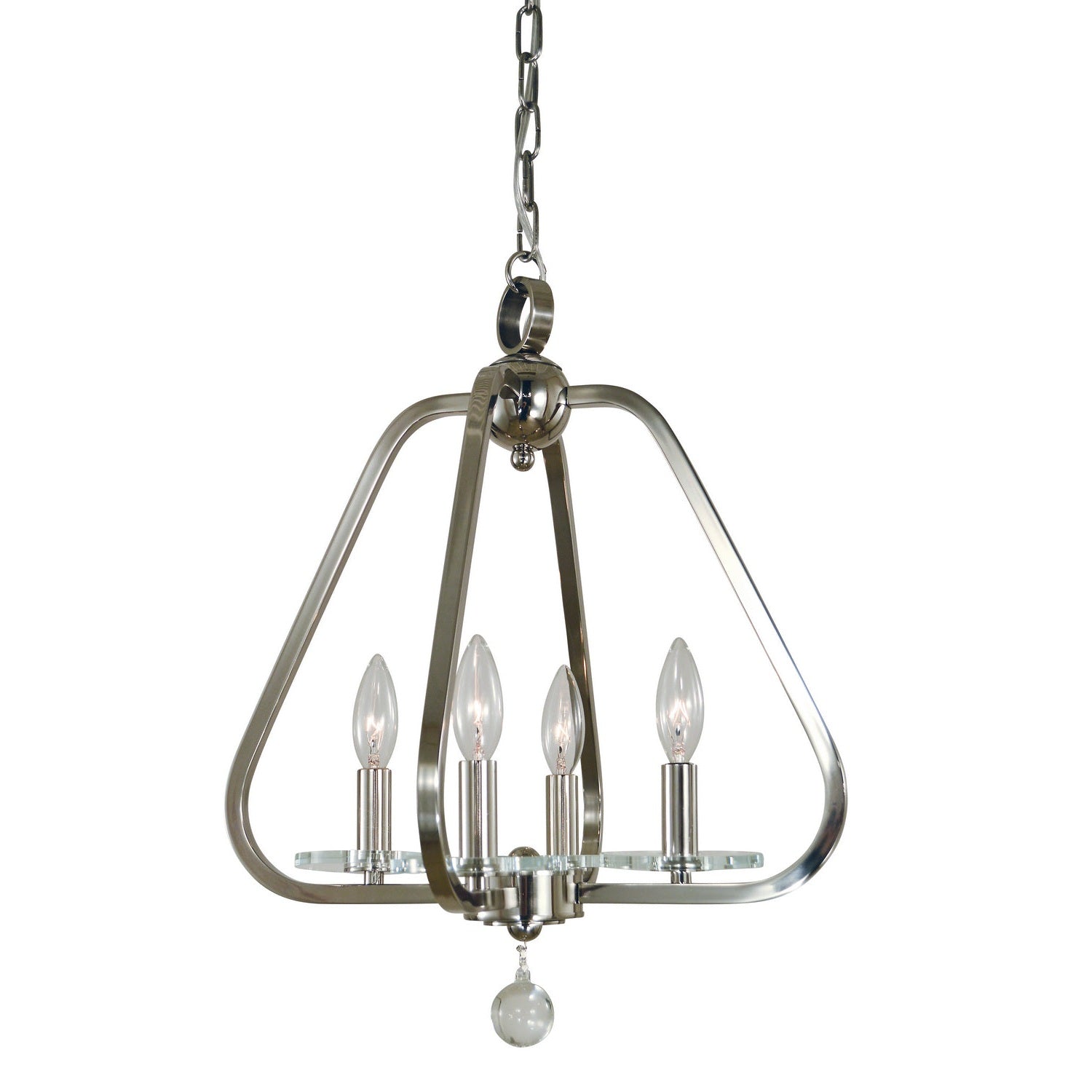 Framburg - 5514 PN - Four Light Mini-Chandelier - Triangulum - Polished Nickel