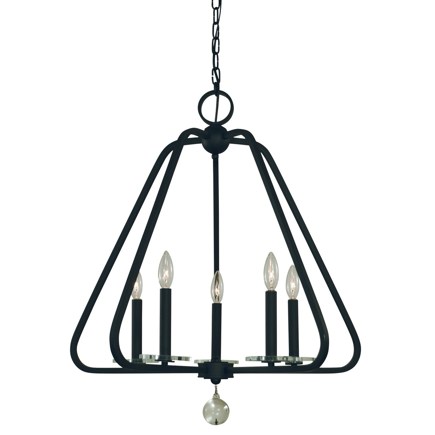 Framburg - 5515 MBLACK - Five Light Chandelier - Triangulum - Matte Black
