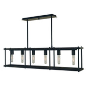 Framburg - 5536 MBLACK - Six Light Island Chandelier - Industria - Matte Black