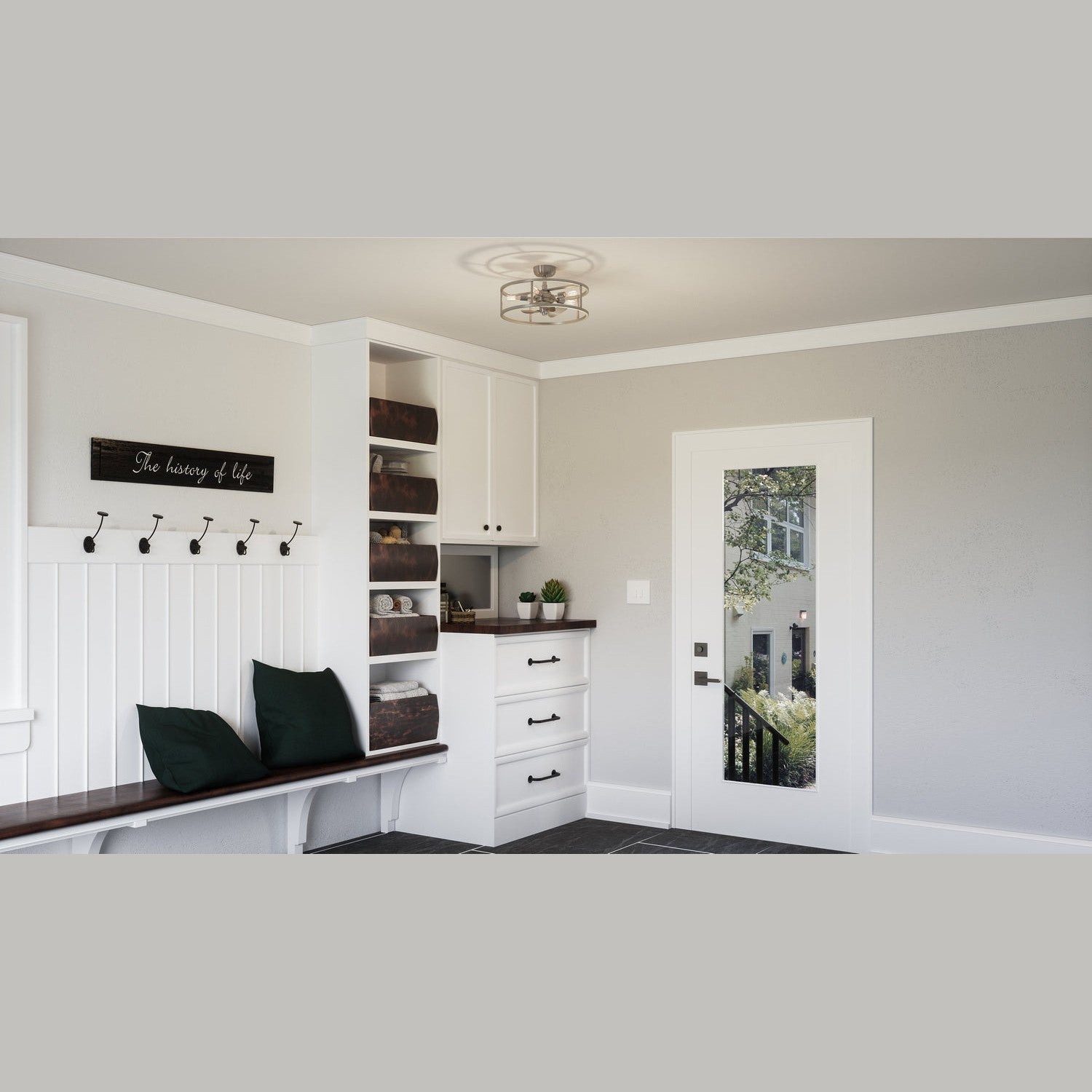 Quoizel - NHR3124BN - Five Light Fandelier - New Harbor - Brushed Nickel