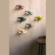 Kalalou - CHG1057 - Set Of 6 Hanging Ceramic Swallows - Multi