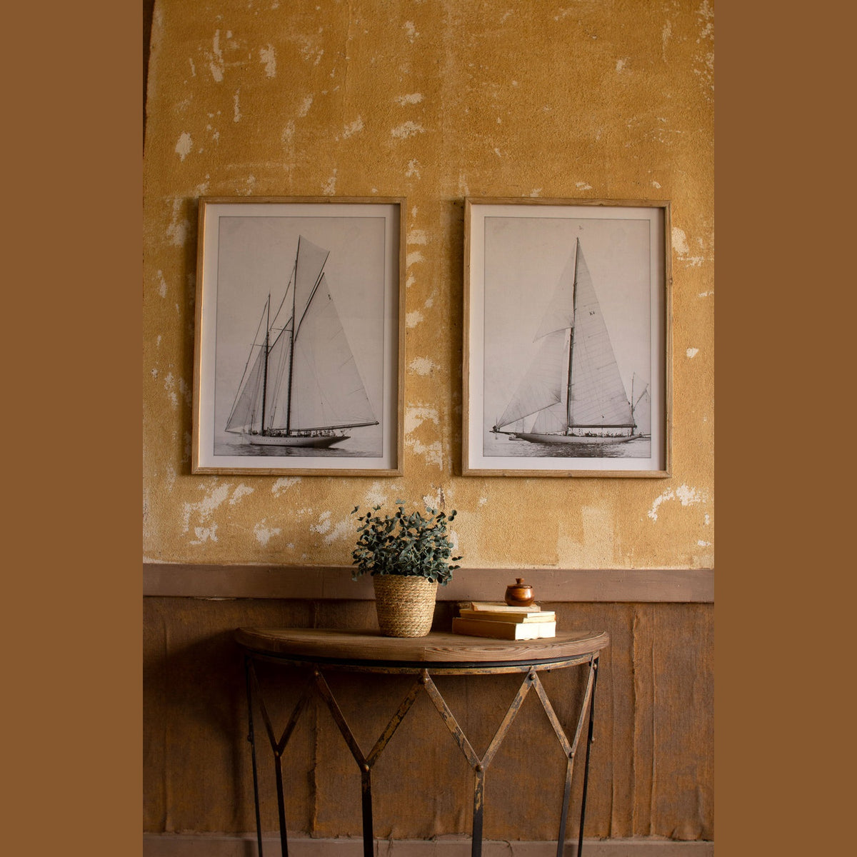 Kalalou - CHH1330 - Set Of Two Framed Sailboat Prints - Gray