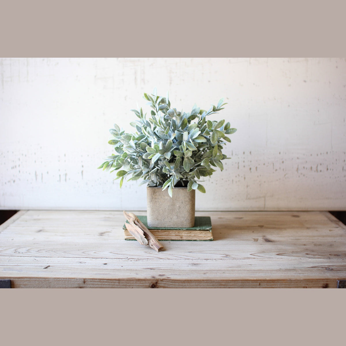 Kalalou - CNL1010 - Artificial Sage Bush In A Square Pot - Multi