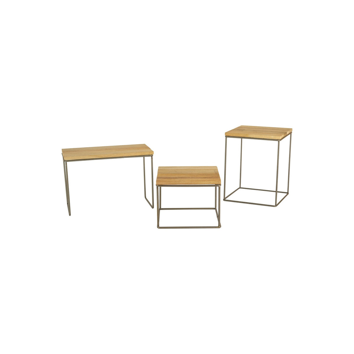 Kalalou - CQ6776 - Set Of Three Wood And Table Top Risers - Gray