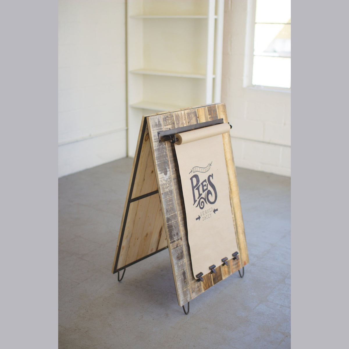 Kalalou - CQ7424 - Recycled Wood Sandwich Board - Gray