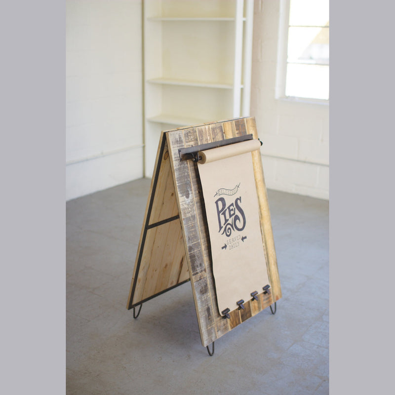 Kalalou - CQ7424 - Recycled Wood Sandwich Board - Gray