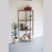 Kalalou - CQ7450 - Recycled Wood And Demi Lune Shelving Unit - Gray