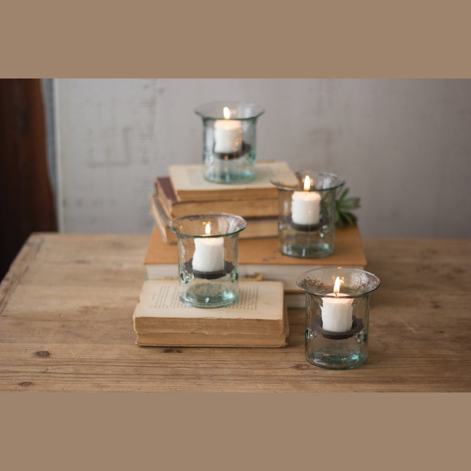 Kalalou - CV500 - Recycled Glass Mini Votive Cylinder - Clear