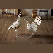 Kalalou - CZG1039 - Set Of 2 Antique Turkeys - White