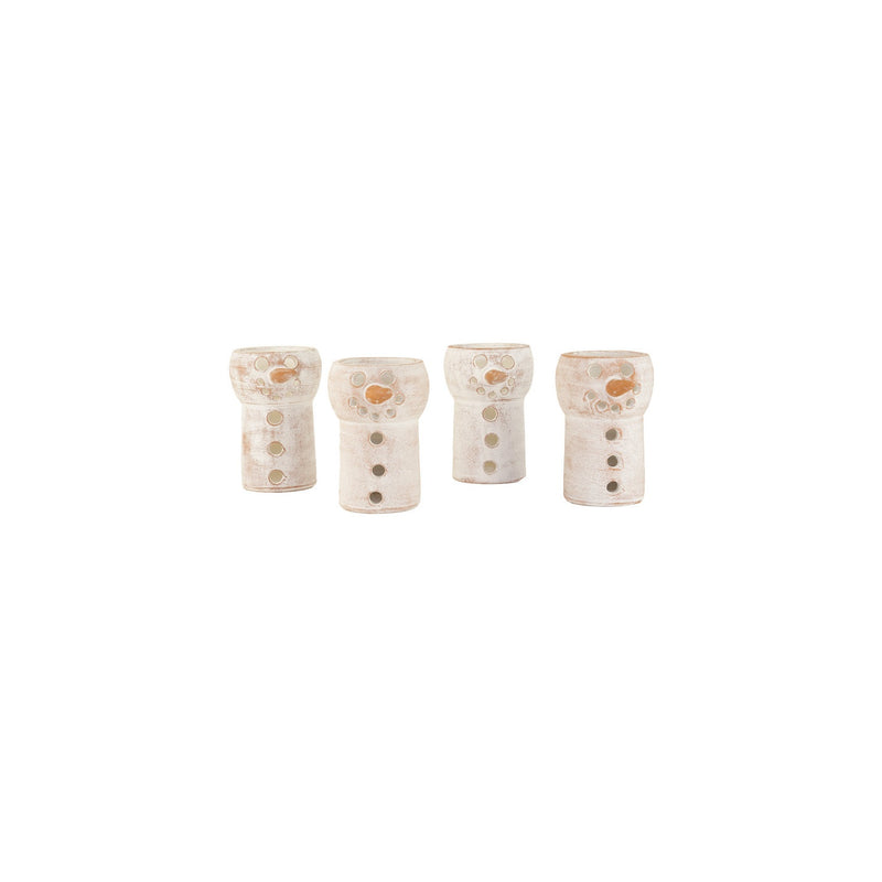 Kalalou - H3962 - Clay Snowman Luminary - White