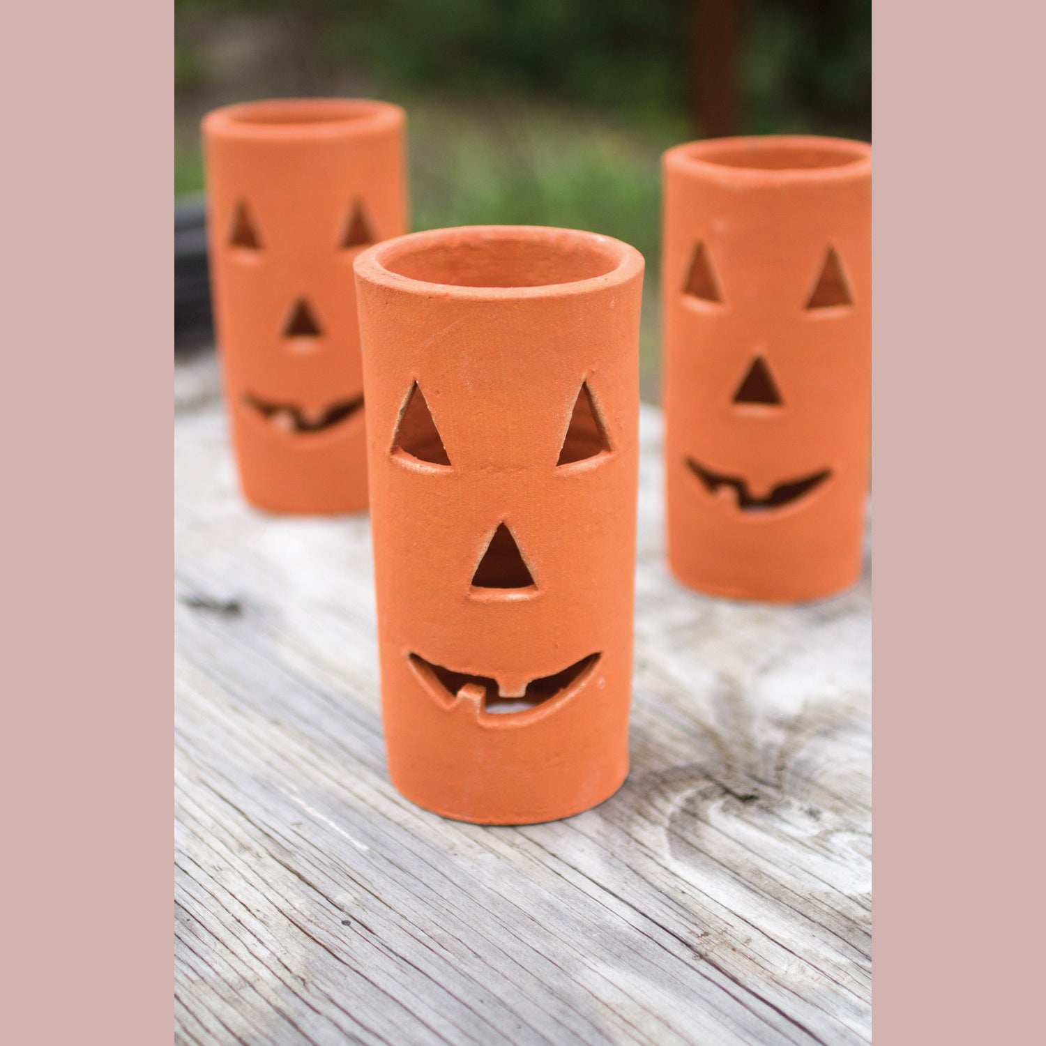 Kalalou - H8432 - Clay Lantern - Orange