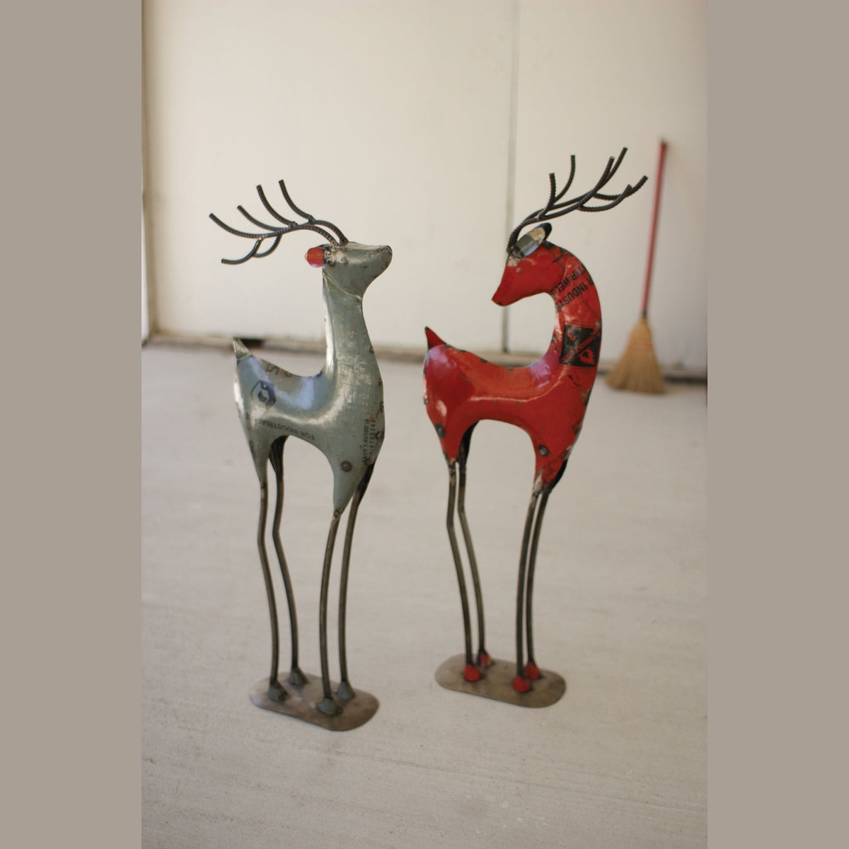 Kalalou - NTM1152 - Set Of Two Recycled Deer - Multi
