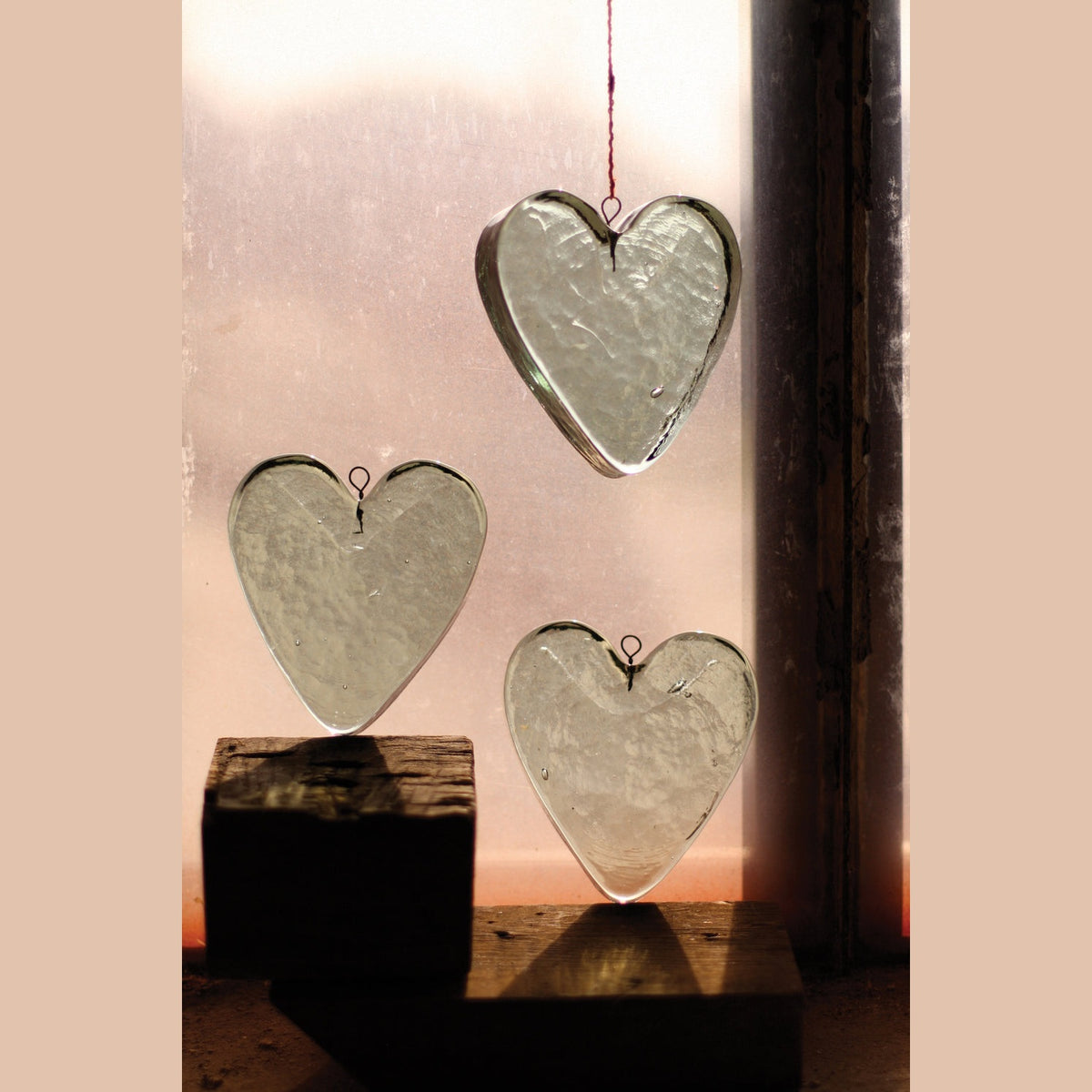Kalalou - PCGM2042 - Glass Heart Ornament - Blue