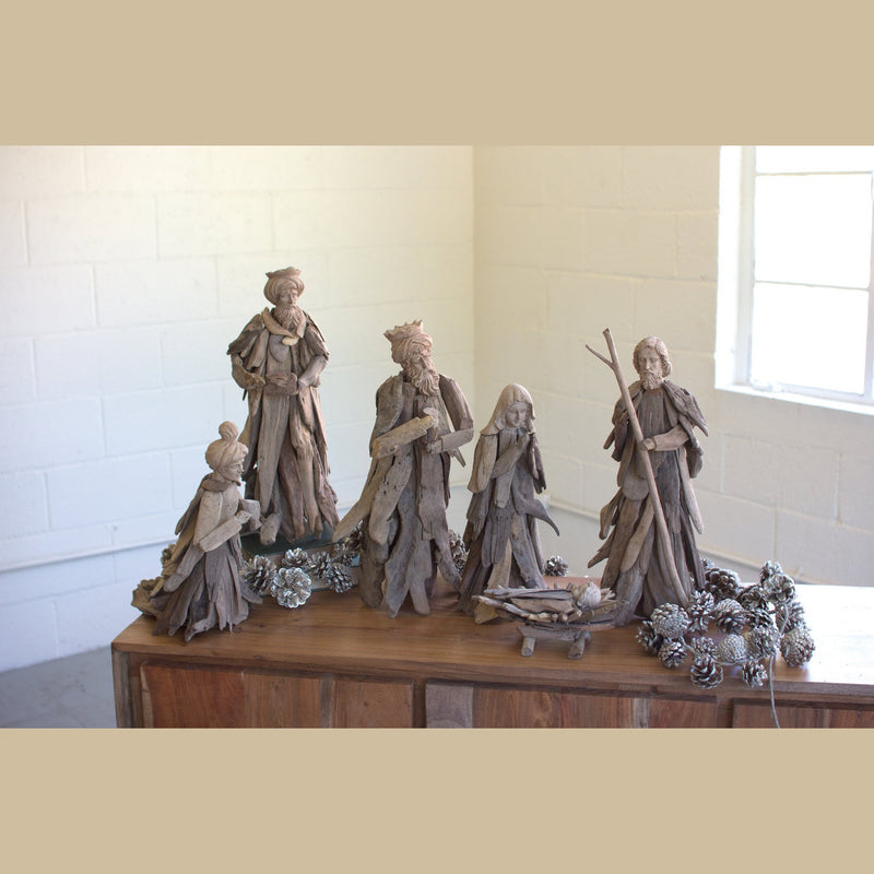 Kalalou - PFL1026 - Set Of 6 Nativity Set - Brown