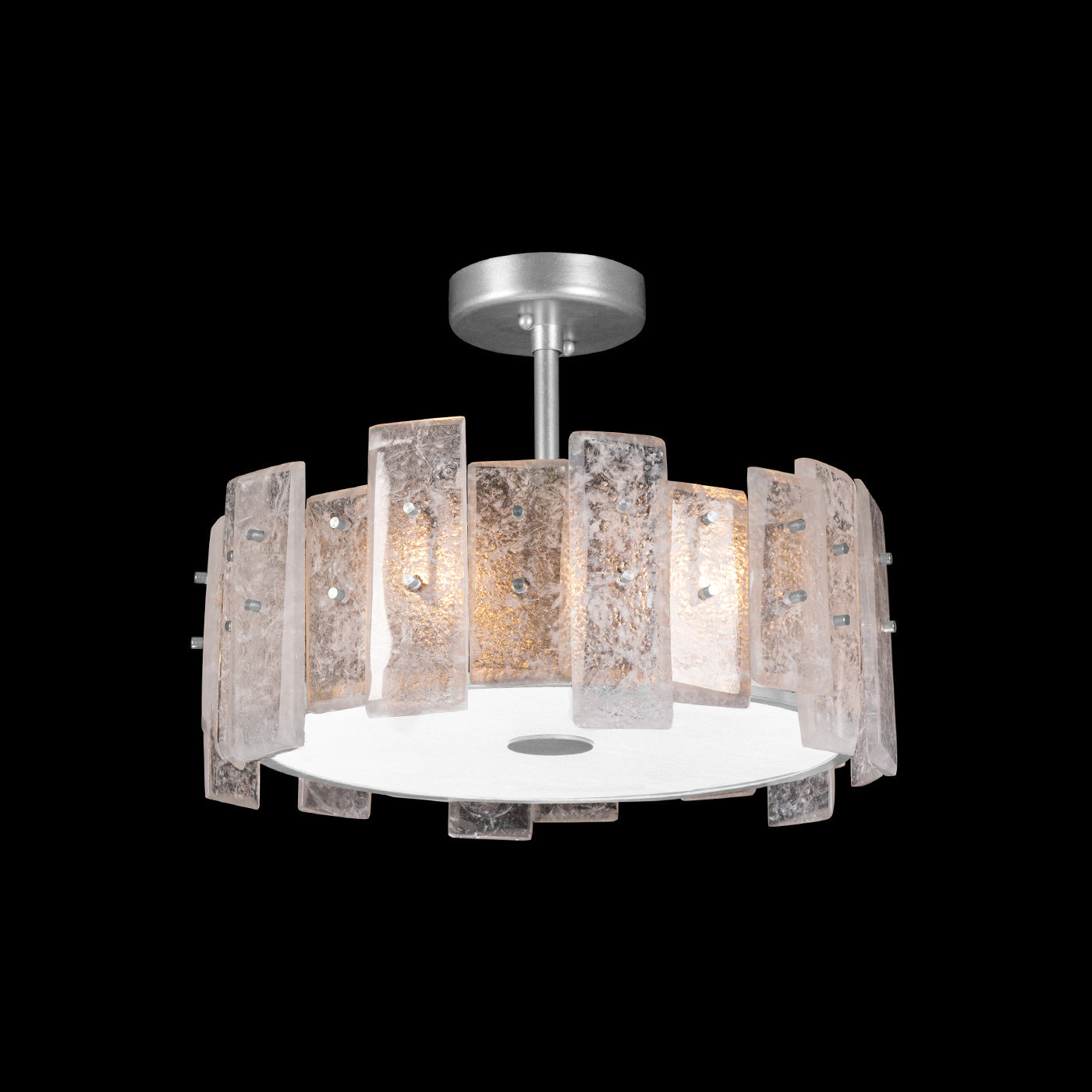 Fine Art Handcrafted Lighting - 910640-1ST - Three Light Semi-Flush Mount - Lunea - Silver