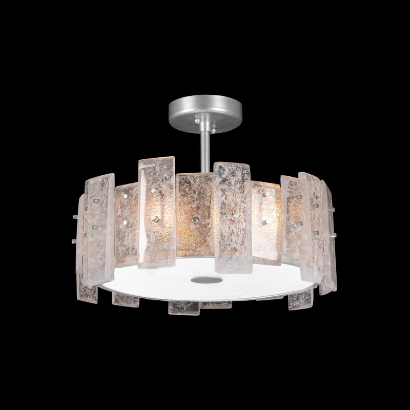 Fine Art Handcrafted Lighting - 910640-1ST - Three Light Semi-Flush Mount - Lunea - Silver