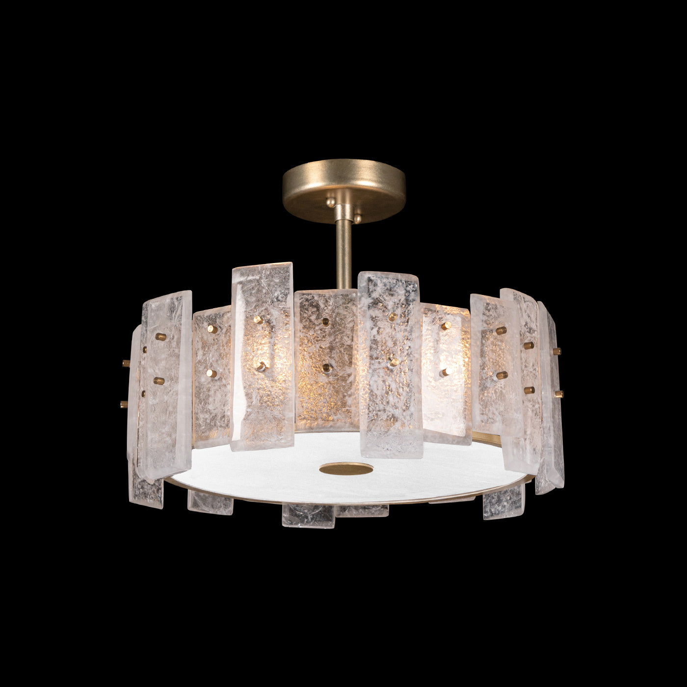 Fine Art Handcrafted Lighting - 910640-2ST - Three Light Semi-Flush Mount - Lunea - Gold