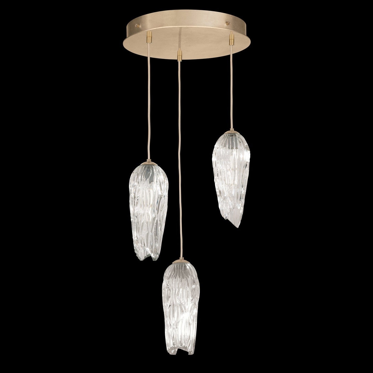 Fine Art Handcrafted Lighting - 911840-2ST - Three Light Pendant - Las Olas - Gold