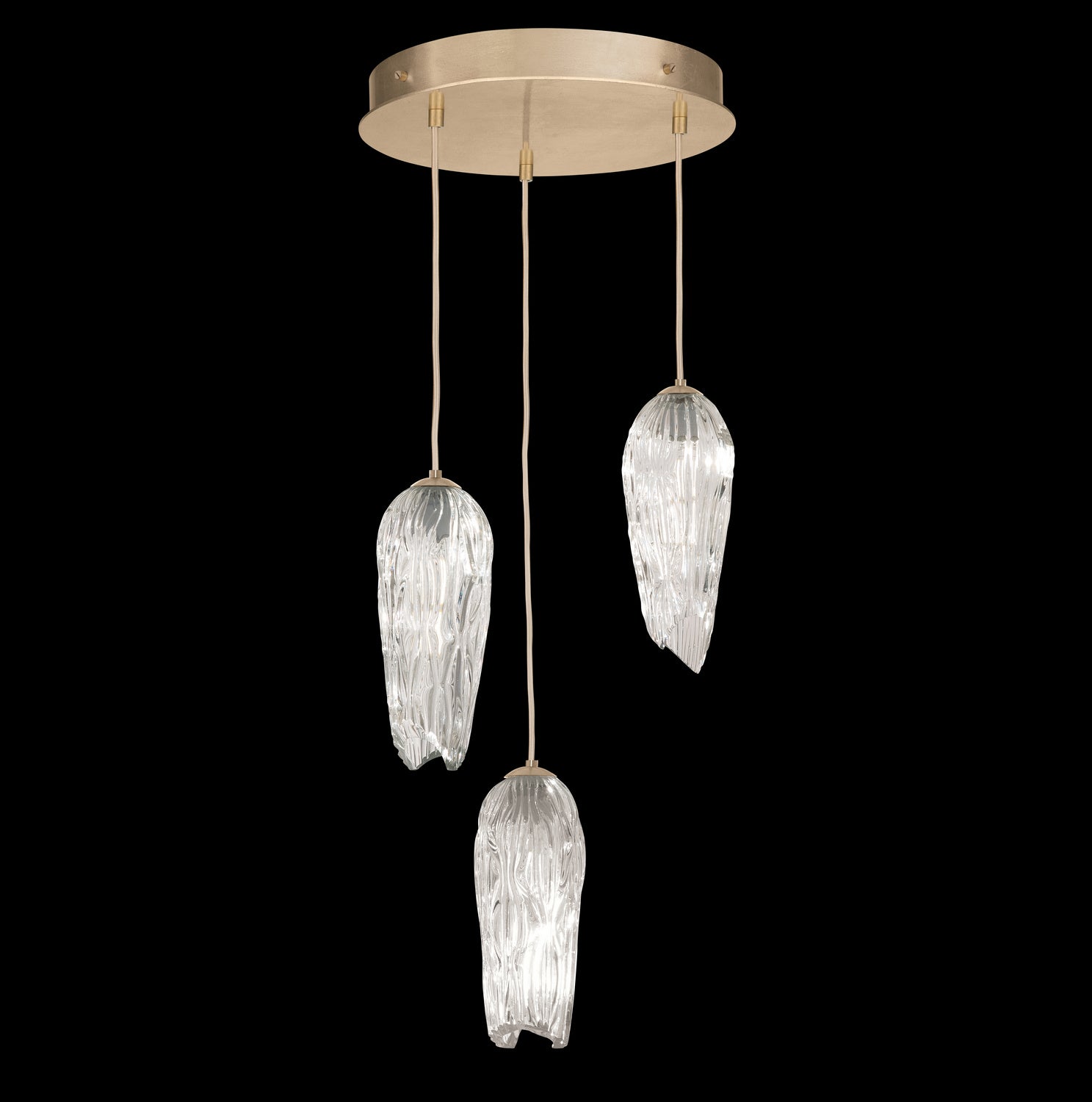Fine Art Handcrafted Lighting - 911840-2ST - Three Light Pendant - Las Olas - Gold