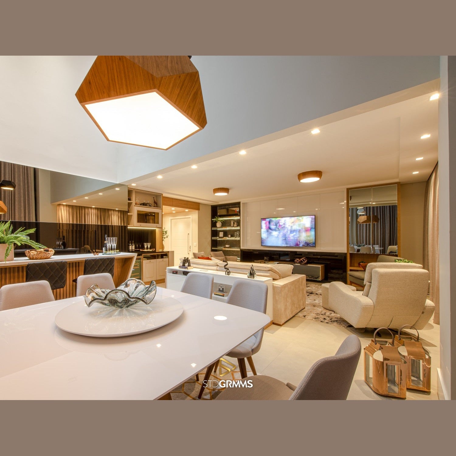 Accord Lighting - 1226.06 - Two Light Pendant - Facet - Imbuia