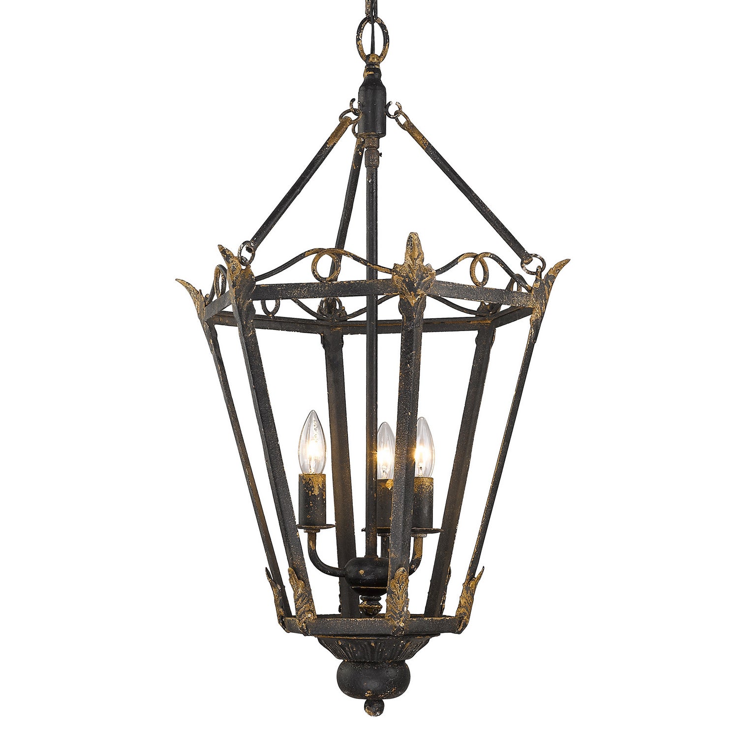 Golden - 0880-3P ABI - Three Light Pendant - Matilda - Antique Black Iron