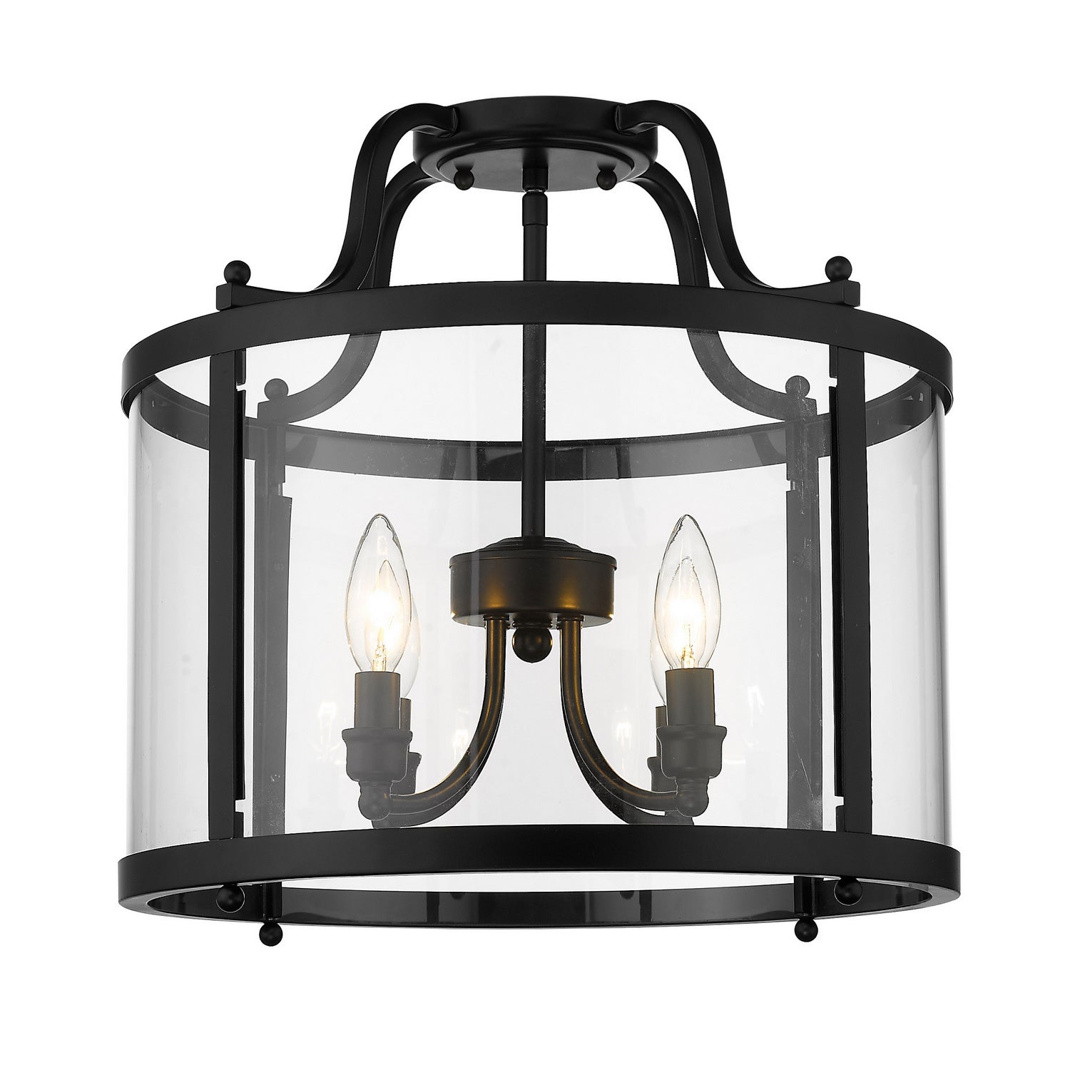 Golden - 1157-SF BLK - Four Light Semi-Flush Mount - Payton - Matte Black