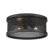 Golden - 3168-FM11 BLK-BLK - Two Light Flush Mount - Channing - Matte Black